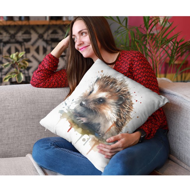 Almofada Cozy Critter: Porco em Aquarela (Criador carregado)