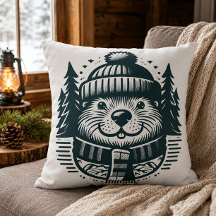 Almofada Cozy Critter: Travesseiro de castor adorável para