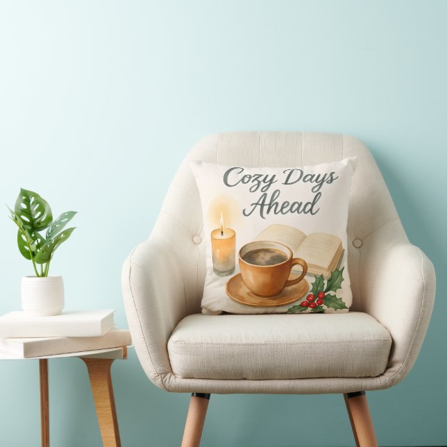 Almofada Cozy Days Ahead Watercolor Throw Pillow (Cadeira)
