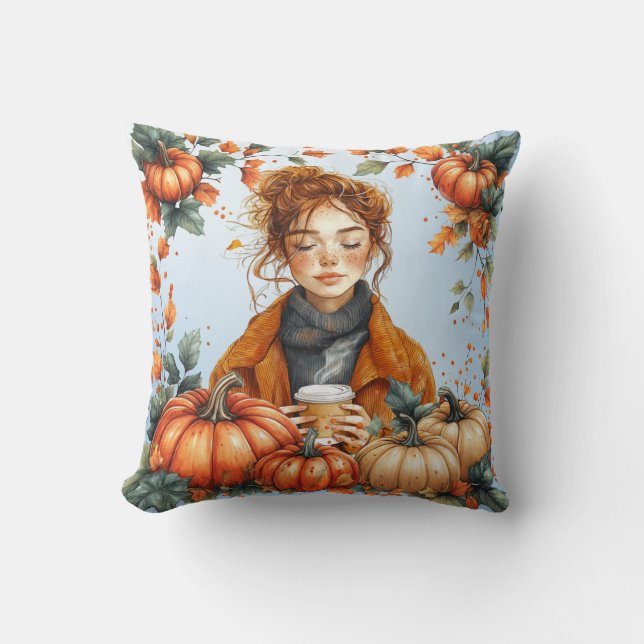Almofada Cozy, Fall Themed Throw Pillow (Frente)