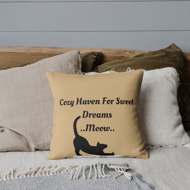 Almofada Cozy Haven Para Sonhos Doces Moew Cute Engraçado T (Criador carregado)