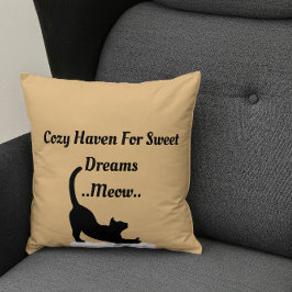 Almofada Cozy Haven Para Sonhos Doces Moew Cute Engraçado T