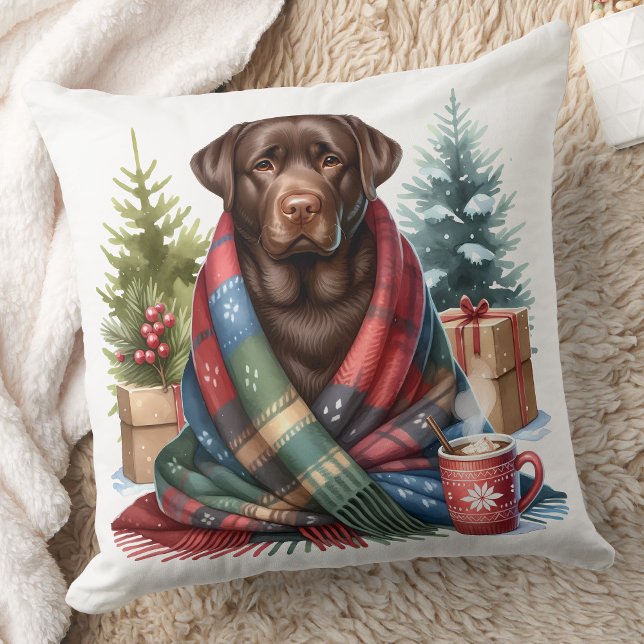 Almofada Cozy Labrador Retriever Dog No Natal (Criador carregado)