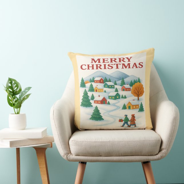 Almofada Cozy Merry Christmas Winter Village Pillow (Cadeira)