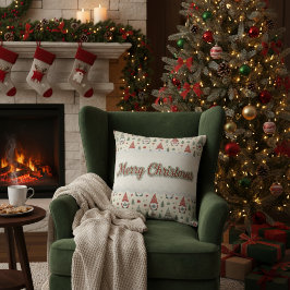 Almofada Cozy Scandinavian Christmas Gnome Throw Pillow