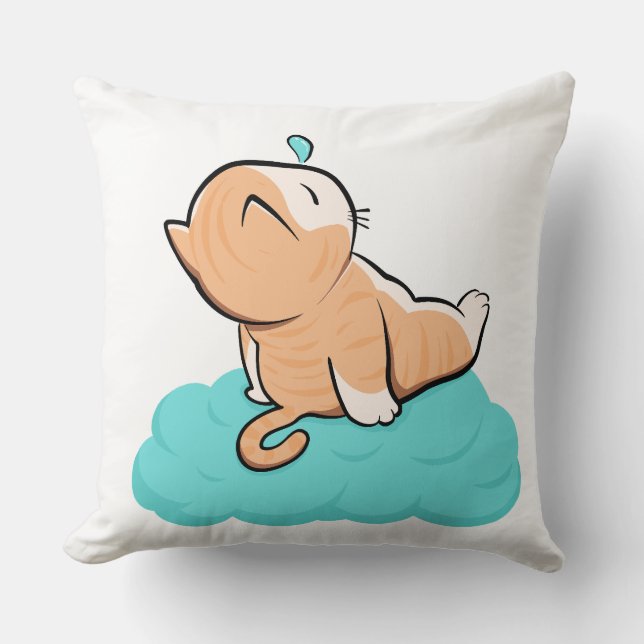 Almofada "Cozy sleeping cat on cloud" (Frente)