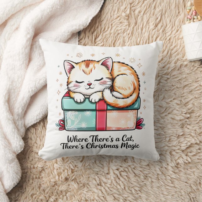 Almofada Cozy Sleeping Kitten - Winter Home Decor (Cobertor)