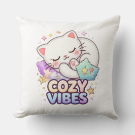 Almofada Cozy Vibe Cat Sticker | Cute Sleeping Cat 