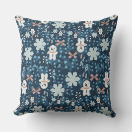 Almofada Cozy Whimsical Holiday Throw Pillow