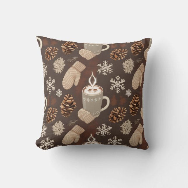 Almofada Cozy Winter Pattern-Minimalist Aesthetic Art (Frente)