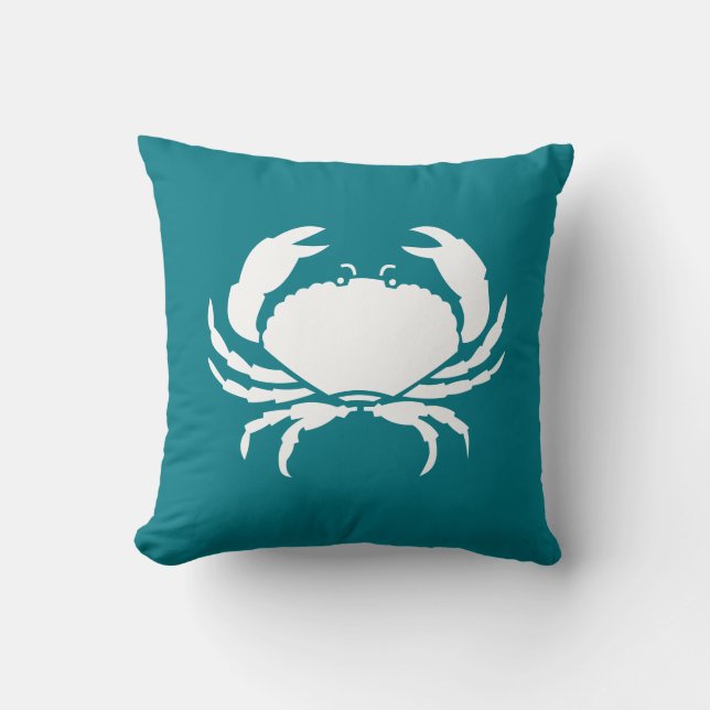 Almofada CRAB BRANCO personalizado em azul-marinho escuro (Frente)