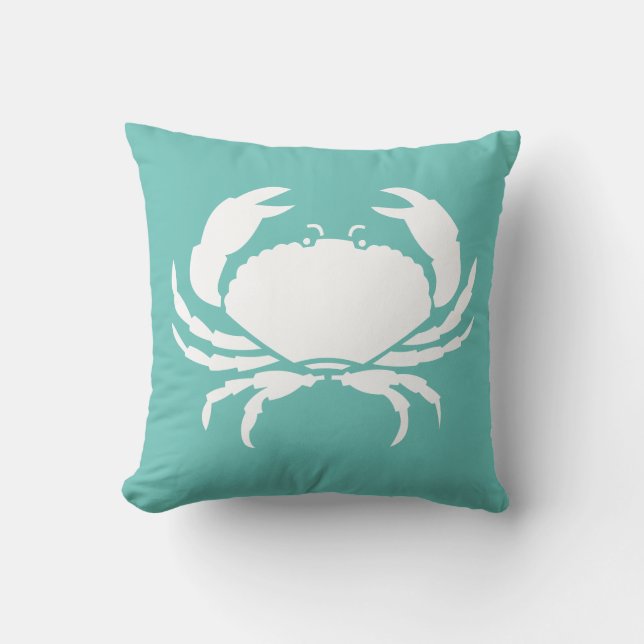 Almofada CRAB BRANCO somente travesseiro azul (Frente)