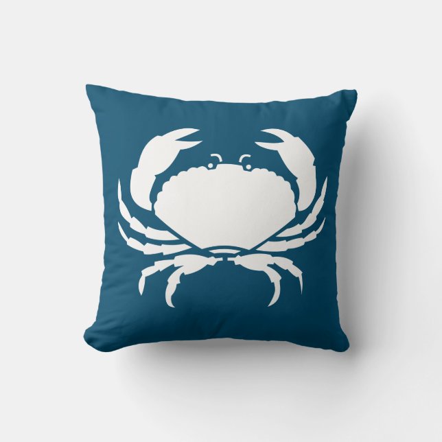 Almofada CRAB BRANCO somente travesseiro azul (Frente)