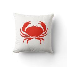 CRAB WHITE em travesseiro vermelho