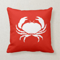 CRAB WHITE em travesseiro vermelho
