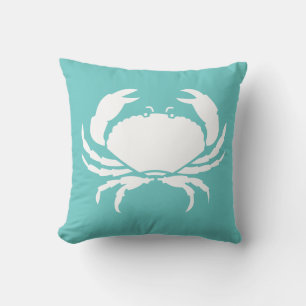Almofada CRAB WHITE no travesseiro azul-lacrimogêneo