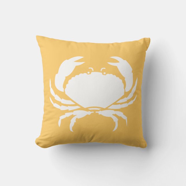 Almofada CRABS BRANCO em amarelo-mel (Frente)