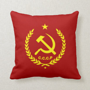 Almofada Crachá comunista do martelo e da foice de CCCP