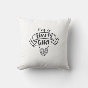 Almofada Crafting Quote Meninas Adolescentes Trabalhando Pa