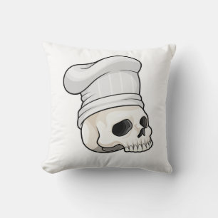 Almofada Crânio como cozinheiro com chapéu de chef