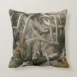 Almofada Crânio e antlers dos cervos da floresta