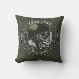 Almofada Crânio e armas militares personalizados do Soldado