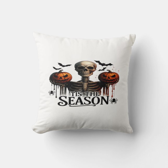 Almofada Cranio Esqueleto de Halloween (Frente)