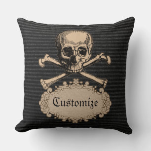 Almofada Crânio Personalizado e Crossbones