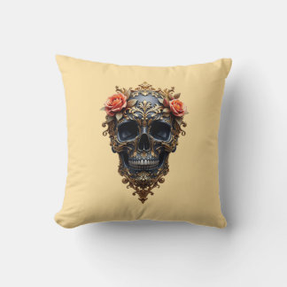 Almofada Crânio preto/Dourado