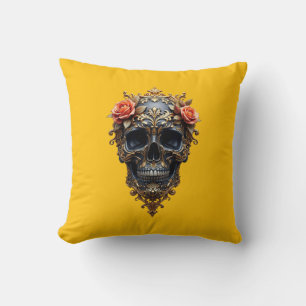 Almofada Crânio preto/Dourado