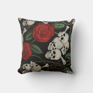 Almofada Crânios e Rosas