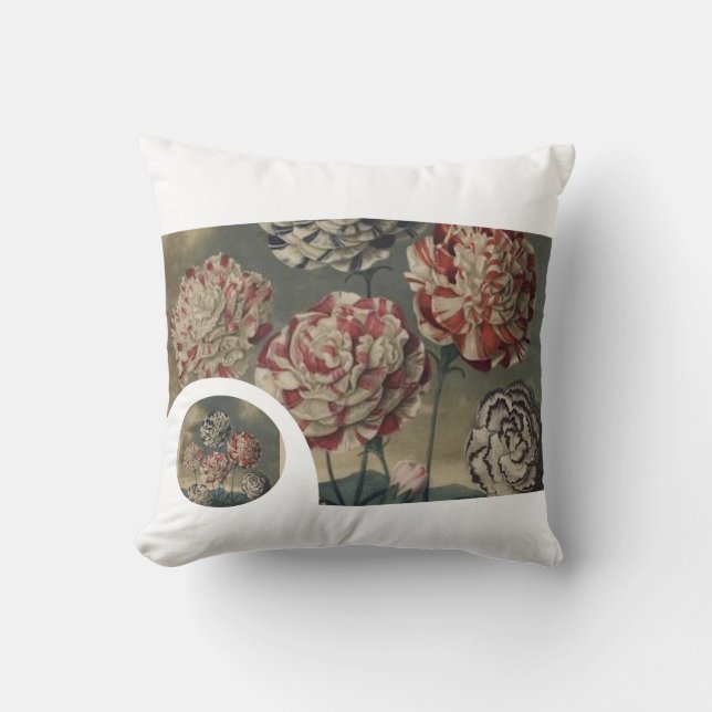 Almofada Cravos Gillyflower Vintage 1800s (Frente)