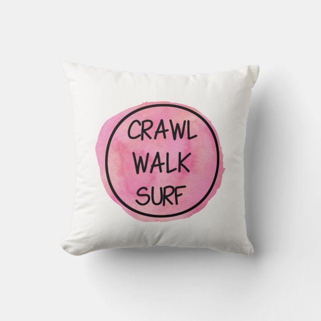Almofada Crawl Walk Surf com Design Rosa (Frente)