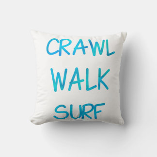 Almofada Crawl Walk Surf with blue Font