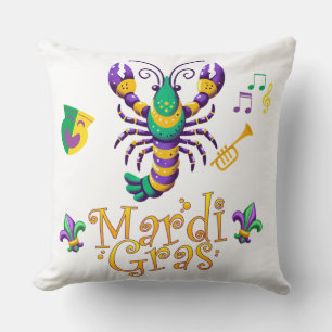 Almofada Crayfish Fleur de lis Mardi Gras