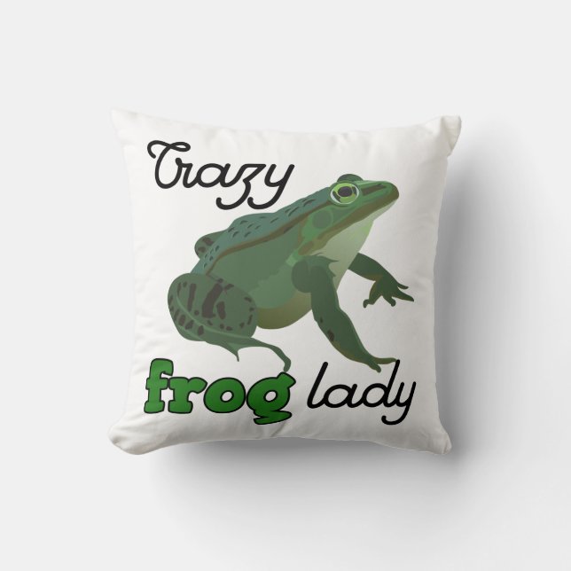 Almofada Crazy Frog Lady Frog lover gifts (Frente)
