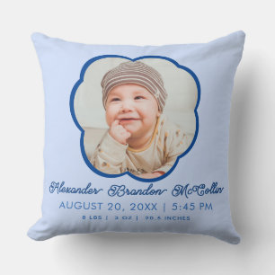 Almofada Cream Blue Cloud Shape Baby Boy STATS Throw