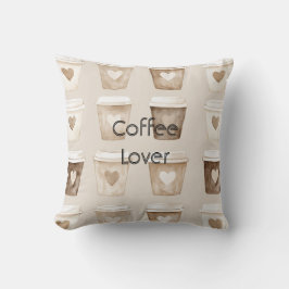 Almofada Cream Coffee Heart Cups  