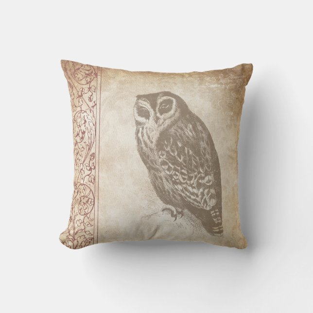 Almofada Cream Vintage Owl (Frente)