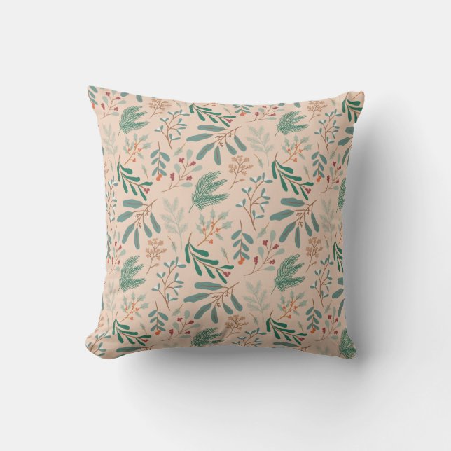 Almofada Cream Winter Botanical Patterno (Frente)