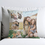 Almofada Create Your Own 4 Photo Collage<br><div class="desc">Create your own photo pillow featuring 4 of your favorite pictures in a simple grid photo collage. A great personalized gift idea for friends and family.</div>