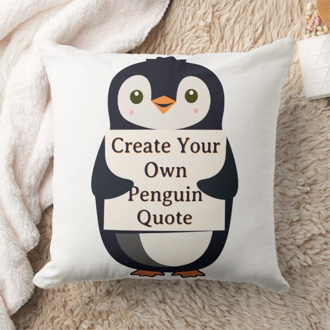 Almofada Create Your Own Penguin Quote (Cobertor)