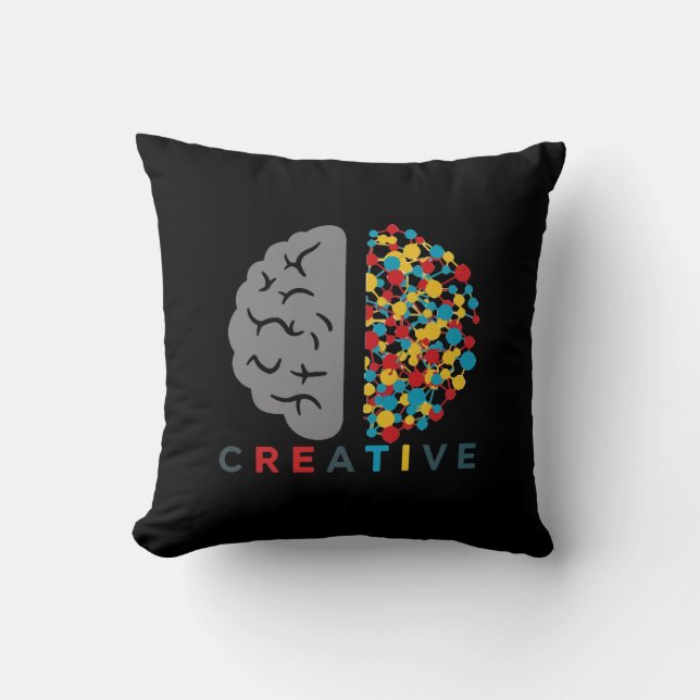 Almofada Creative Brain Colorful Thought Network (Frente)