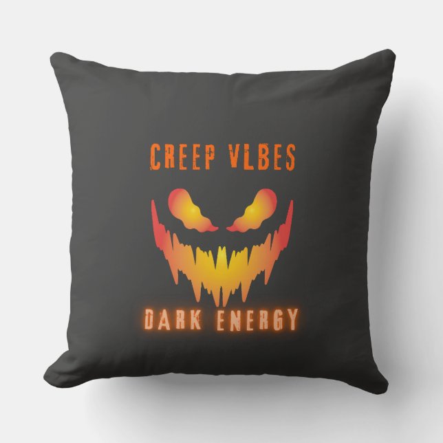 Almofada Creep Vibes Dark Energy _ Trendy Horror Streetwear (Frente)