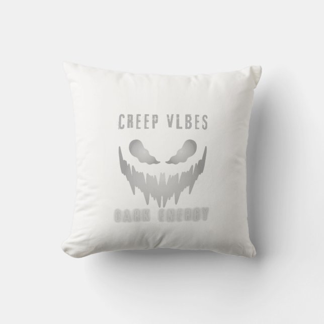 Almofada Creep Vibes Dark Energy _ Trendy Horror Streetwear (Frente)