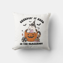 Almofada Creepin’ It Real cute Retro Halloween Teacher