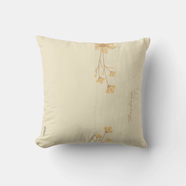 Almofada Creme Abstrato moderno Dourado (Frente)