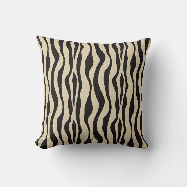 Almofada Creme Black Zebra Print (Frente)