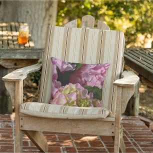 Almofada Creme cor-de-rosa Hydrangeas amarelas cor-de-rosa