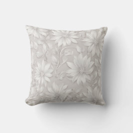 Almofada Creme Neutro Floral Elegante
